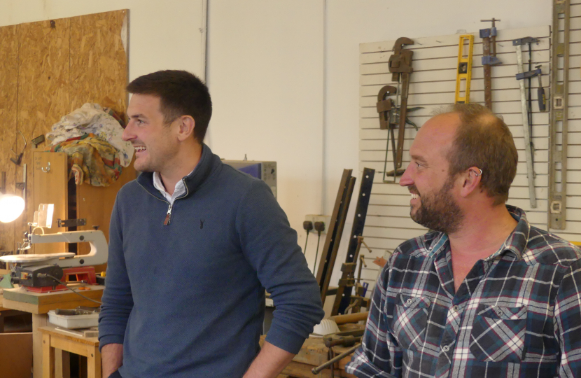 James visiting Mens Shed in Ystradgynlais