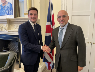 James Evans MS with Nadhim Zahawi MP