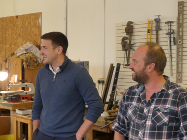 James visiting Mens Shed in Ystradgynlais